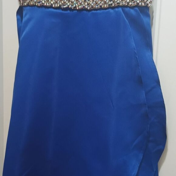 Rare Editions Royal Blue High Low Dress Big Kids Size 10 - Picture 6 of 15